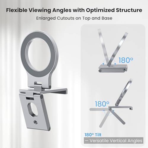 Itramax Continuity Camera Mount for iMac&Desktop Monitor,Magnetic iPhone Webcam Stand,Adjustable Phone Webcam Holder for MagSafe iPhone 17 Pro/16/15/14/13/12/11/XR/XS,Mac,Apple TV 4K,Studio Display - color: Standard-Gray