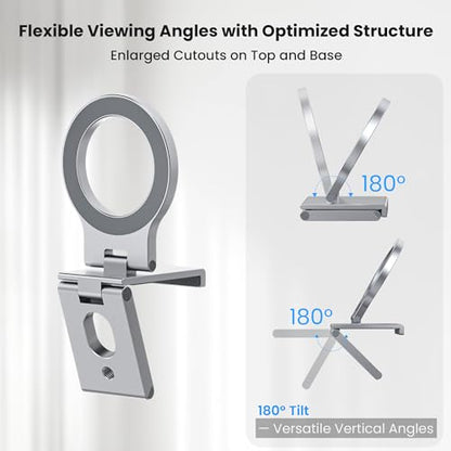 Itramax Continuity Camera Mount for iMac&Desktop Monitor,Magnetic iPhone Webcam Stand,Adjustable Phone Webcam Holder for MagSafe iPhone 17 Pro/16/15/14/13/12/11/XR/XS,Mac,Apple TV 4K,Studio Display - color: Standard-Gray