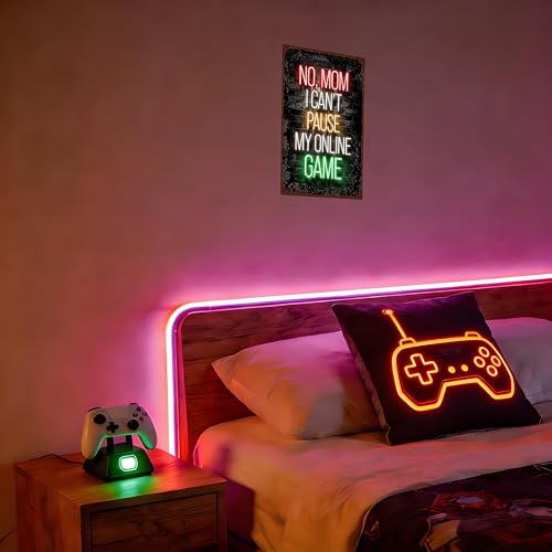 12x8in Neon Metal Game Sign Game Room Hobby Accessories | teen collectibles,retro posters,arcade merch,male novelties - color: PM321003, size: 12" x 8"