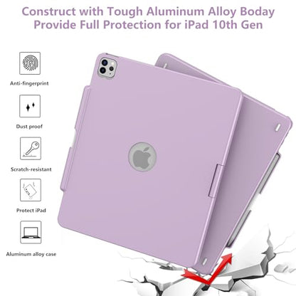 GGH Touch for iPad Keyboard Case Air 13 (M3 2025 / M2 2024) &12.9 iPad Pro (6th,5th,4th,3rd Gen),360° Rotatable Protective Cover Multi-Touch Trackpad Keyboard Case with Pencil Holder - Light Purple - color: Light Purple