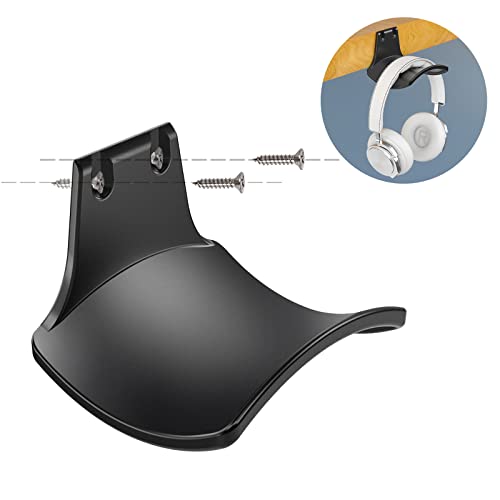 2-Pack Never Fall Headphone Hooks Hanger Wall Mount, Headset Holder Stand for Universal Gaming Headset Airpods Max Sony Bose Beats, Strong Adhesive by Screws - color: Black L(2 Pack)