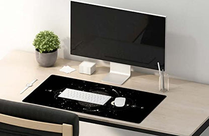SSOIU Moon Phases Large Mouse Pad, Full Desk XXL Extended Gaming Mouse Pad 35.5" X 15.7", Waterproof Desk Mat Stitched Edges, Non-Slip Laptop Computer Keyboard Mousepad for Office and Home - color: Moon Phases