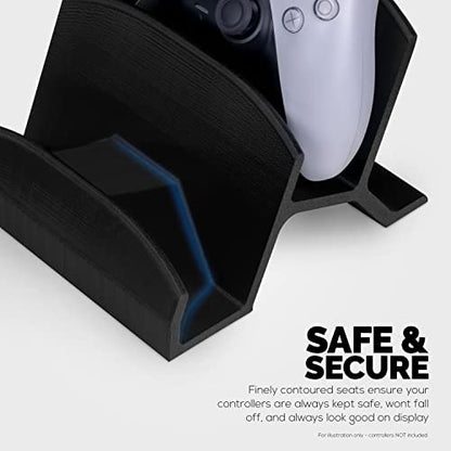 BRAINWAVZ Dual Game Controller Holder Desktop Stand - for PS5, Xbox Series X, One, PS4, Switch, PC, Gamepads & More UGDS06, Black - color: UGDS-06 Black