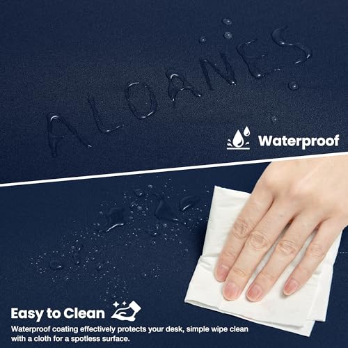 ALOANES Waterproof Mouse Pad with Durable Stitched Edge, Gaming Keyboard, Non-Slip Rubber Base Mouse Mat, Desk pad for Gamer, Office& Home, Dark Blue Mousepad Large(27.6"x11.8"x0.12") - color: 00- Dark Blue, size: Large(27.6" x11.8")