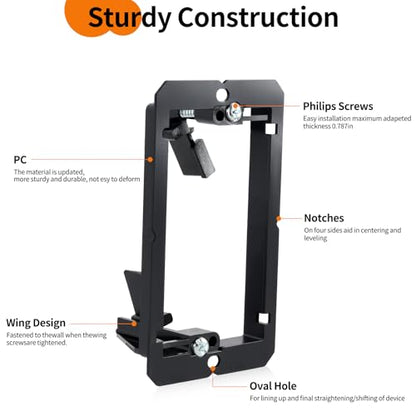 5 PCS Low Voltage Mounting Bracket, Ideal for Single Gang Wall Plate, HDMI, Telephone Wires, Network Cables, Coaxial and Speaker Cables, (Black)