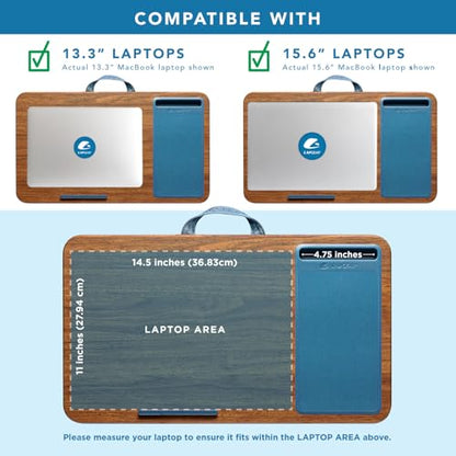 LAPGEAR Home Office Lap Desk with Device Ledge, Mouse Pad, and Phone Holder - Espresso Blue - Fits up to 15.6 Inch Laptops - Style No. 91522 - color: Espresso Blue, size: Home Office W/Device Ledge