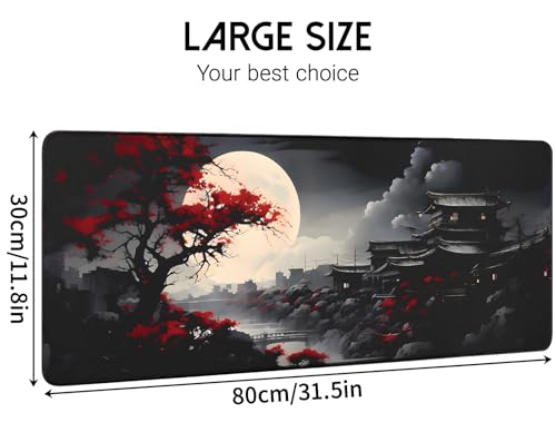 FreeNook Mouse Pad Gaming Mousepad,Large Mousepads for Keyboard and Mouse with Non-Slip Rubber Base,Suitable for School,Office,Home,31.5 x 11.8 Inch - color: Ancient Architecture, size: 31.5L x 11.8W inches