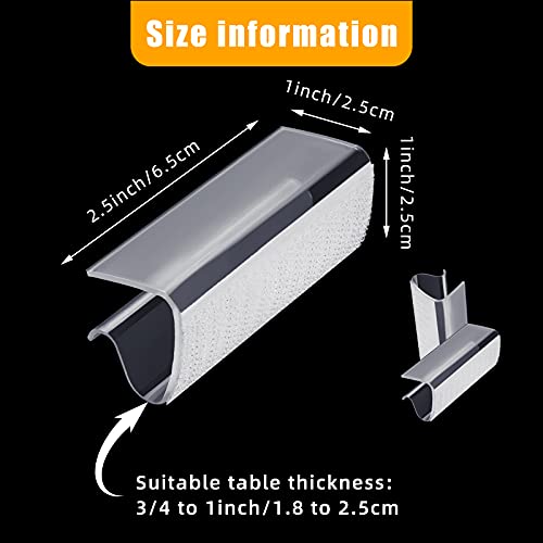 Maitys 180 Pcs Clear Table Skirt Clips Bulk, Transparent Plastic Tablecloth Clip Holder Clamps with Hook Loop for Wedding Picnic Camping Party Indoor Outdoor Events, Fits 3/4 to 1 Inch Thick Tables