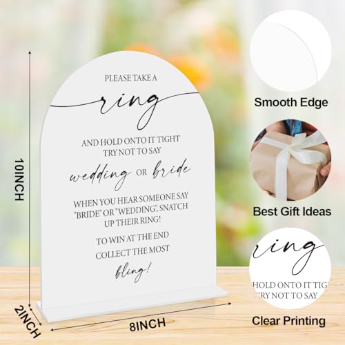 Wedding Ring Game Sign Put a Ring on it Game Wedding Bridal Shower Party games Sign Engagement Table Desk Decoration - color: take a ring