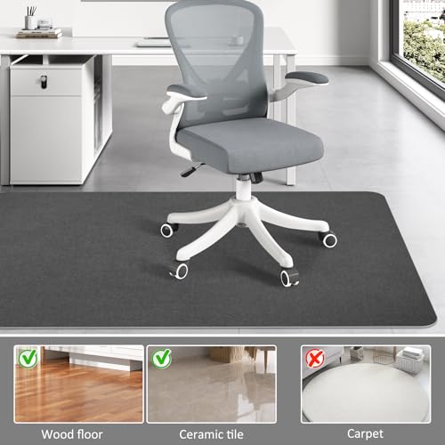Office Chair Mat for Hardwood Floor & Tile Desk Mat for Rolling Chairs Protect Hardfloor Desk Area Rug for Workstations, Durable Chair Mat for Home and Office Use (Dark Grey, 36X55 in) - color: Dark Grey, size: 36X55 IN