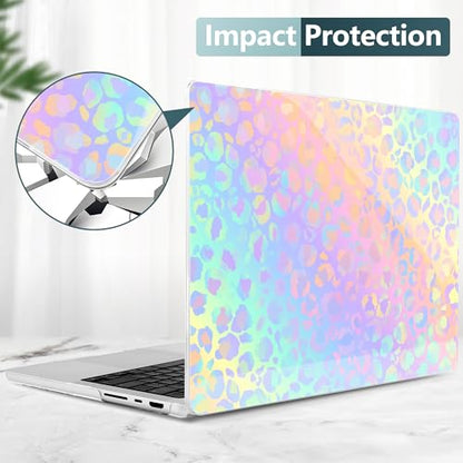 DONGKE Case for MacBook Pro 14 Inch (2026-2021 Release, M5 M4 M3 M2 M1 Pro/Max Chip), Plastic Slim Hard Shell Protective Cover with Keyboard Cover & Screen Protector, Leopard Print - color: Leopard Print