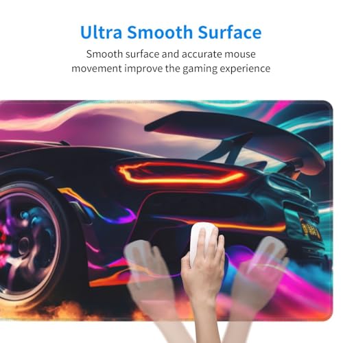 Race Car Gaming Mouse Pad, Sports Car Racing Car Game Large Extended Desk Mat 11.8X 31.5 inches with Non-Slip Base & Stitched Edges, Waterproof Desk Mat for Office, Home, Laptop, Computer Keyboard - color: Race Car_05