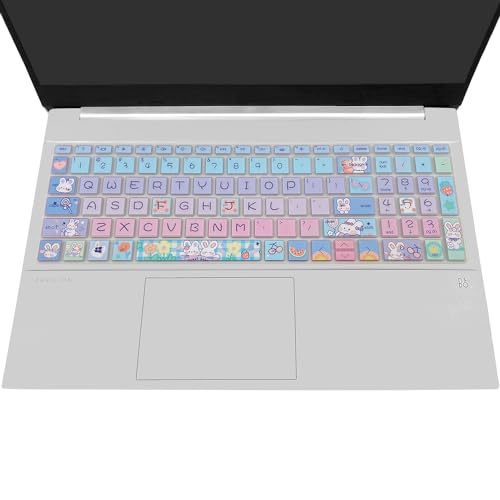 Keyboard Cover for 15.6 HP Laptop 15-fc 15-fd 15t-fd 15z-fc Series, HP Pavilion 15-eg 15t-eg 15-eh 15-er, 17z-ca 17-cn 17-cp 17z-cp Series, Cute Bunny - color: Cute Bunny