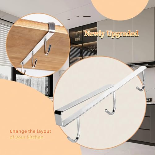 Mug Hooks Under Cabinet , 304 Stainless Steel Cup Hooks for Hanging Under Shelf, Mug Organizer Rack with 3 Hooks for Displaying Mugs, Coffee Cups and Kitchen Utensils,Fit for 0.8" or Less thickness - size: 1 Piece