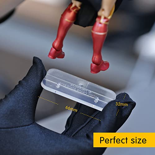 56PCS 6inch Action Figure Display Peg Stand, Figure Toy Support Base Holder, Compatible with 1/12 Mavel Legends Series/GiJeo Classified Series/D C/Mo tu Figures, Square - color: Transparent(Square)