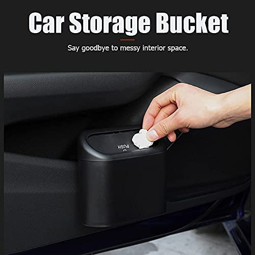 Car Trash can, mini Trunk Push Hanging Portable car Trash can with 2 Automatic Hooks and Disposable Trash Bags, Suitable for car, Home, Office - size: Car Trash Can with 2 Hooks and Trash Bags