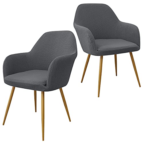 Yonus Dining Room Chair Slipcovers Parsons Chair Covers Sets Armchair Covers Removable Chair Protector Cover Seat Slipcovers for Living Room,ONLY Cover,NO Chair (2, Grey) - color: Grey, size: 2