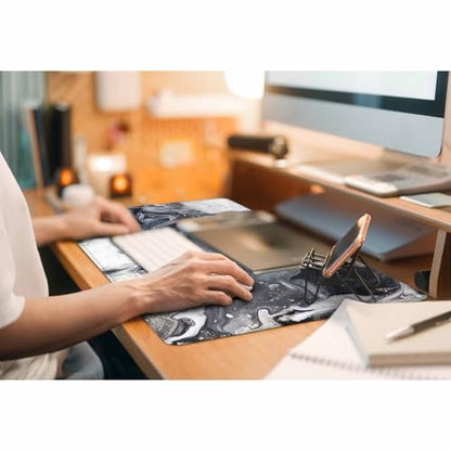 Marble Abstract Art Gaming Mouse Pad Fluid Art Black and White Modern Large Full Desk Keyboard Mousepad for Computer,Home,Office 35.4"X15.7" - color: Marble Abstract Art