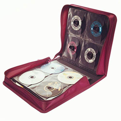 256 Capacity CD/DVD case Wallet, Storage,Holder,Booklet （Rose） - color: 256 Rose