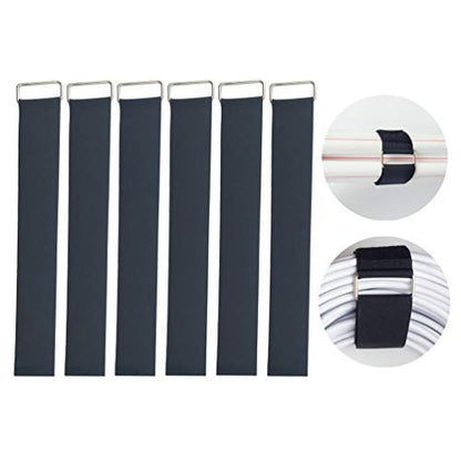 YiwerDer 6Pcs 18" x 2" Nylon Heavy Duty Reusable Hook and Loop Cinch Straps, Adjustable Fastening Securing Cable Straps, Black - style: 18" x 2Inch