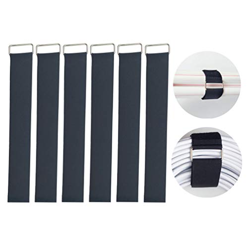 YiwerDer 6Pcs 18" x 2" Nylon Heavy Duty Reusable Hook and Loop Cinch Straps, Adjustable Fastening Securing Cable Straps, Black - style: 18" x 2Inch