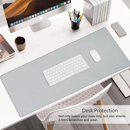 ALOANES Waterproof Mouse Pad with Durable Stitched Edge, Gaming Keyboard, Non-Slip Rubber Base Mouse Mat, Extended Desk pad for Gamer, Office& Home, Gray Mousepad Large(27.6"x11.8"x0.12") - color: 00- Gray, size: Large(27.6" x11.8")