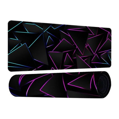 Modern Geometric Mouse Pad 27.5x11.8 Inth with Vibrant Linesh and Geometric Design, Multi-Functional Desk Mat for Office and Gaming