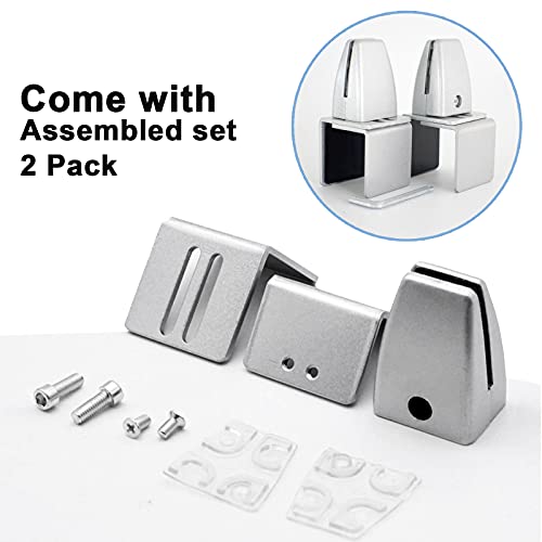 Aluminum Vertical Clamp Partition Board Acrylic Desk Divider Support Clamp for Clear Shield for Desktop Countertop Reception - color: On-board