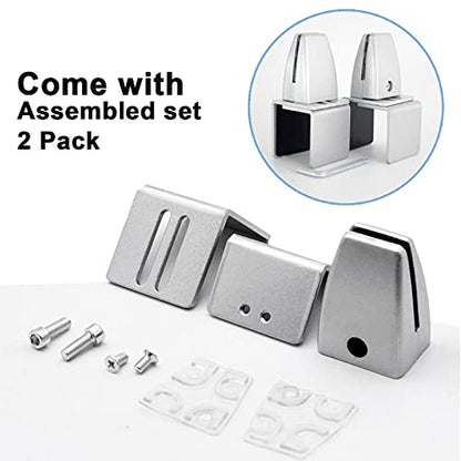 Aluminum Vertical Clamp Partition Board Acrylic Desk Divider Support Clamp for Clear Shield for Desktop Countertop Reception - color: On-board