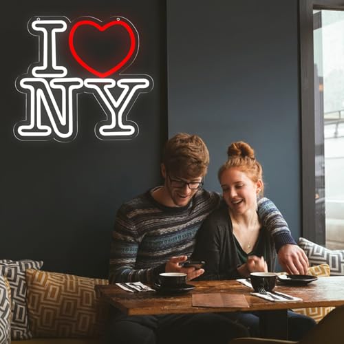 Love NY Neon Signs for Wall Decor，Led Neon Light for Bedroom Office Party，Christmas gift - style: I love NY
