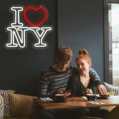 Love NY Neon Signs for Wall Decor，Led Neon Light for Bedroom Office Party，Christmas gift - style: I love NY