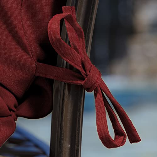 Arden Outdoor Midback Chair Cushion, 18 x 16.5, Water Repellent, Fade Resistant 18 x 16.5, Ruby Red Leala - color: Ruby Red Leala
