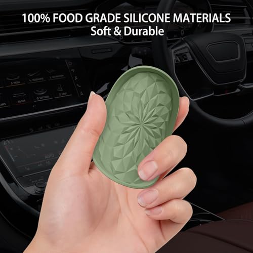 ME.FAN Car Coasters for Cup Holders [4 Pack] - 2.75In Silicone Auto Mug Mats - Universal Non-Slip Recessed Car Interior Accessories Olive Green - color: 4pack-olive Green