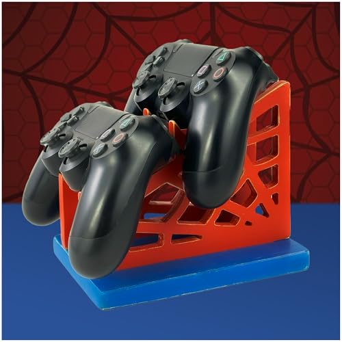 Gamer Gift for Men Teenage Boy Wood Controller Organizer with Headphone Holder & Game Controller Stand - Unique Gift Idea for Husband, Boyfriend, Gamers, Game Lover, Gaming Accessory (Spider) - color: Spider Base