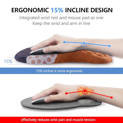 Mouse Pad Wrist Support, Laokiiy 2 in1 Keyboard Wrist Rest+ Ergonomic Mouse Pad, Non-Slip Wrist Rest for Computer Keyboard, Made Easy Typing & Relieve Wrist Pain Boho - color: Boho