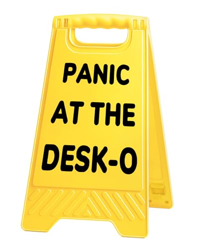 Funny Office Desk Decor, Panic Desk Mini Desk Sign - style: Panic At The Desk-O