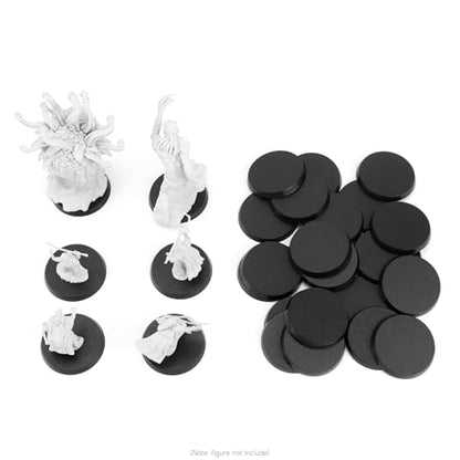 SIXPOINTS 100 Pieces Acrylic Miniature Bases,40mm/1.57 inch Round Model Bases 4mm/0.16inch Thick Circular Figure Display Stands Compatible with Gaming Miniatures or Wargames Role Playing Board Game Figure Toy (100PCS-40mm-black round) - color: 100PCS-40mm