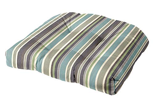 Cushion Source Tufted Chair Cushion | Rounded Back Corners | 21" x 19" x 4" Seat Cushion | No Ties | Indoor/Outdoor | Sunbrella Brannon Whisper (5621-0000) - color: Sunbrella Brannon Whisper