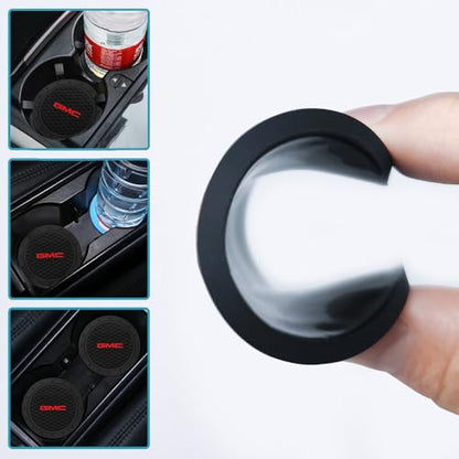 2PCS Car Cup Holder Coasters,Non-Slip Car Coasters for Drink Holder Compatible with GMC Sierra Denali Canyon Terrain Yukon Jimmy Acadia Series,Vehicle Inner Accessories for Cup Insert Mat,Silicone - color: Bd-mgc