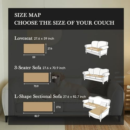 Couch Covers for 3 Cushion Couch Sofa Pet Friendly,Non-Slip Sofa Cover Washable - color: Rg-white, size: 27.6" x 59"