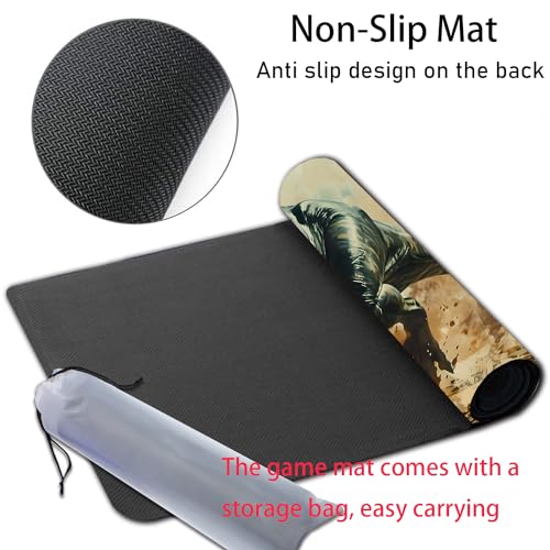 MTG Playmat, Smooth Surface Game Play Pad MTG TCG 24 x 14 inch with Storage Bag, Non-Slip Mouse Pad Card Fighting Game, T-Rex - color: T-Rex