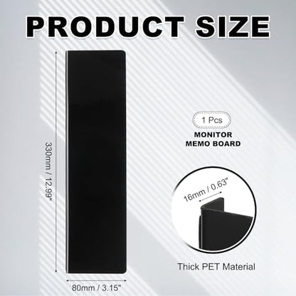 PATIKIL Monitor Memo Board, Black L Shape Magnetic Sticky Note Holder Side Note Attachment Computer Accessories for Home Office Computer Monitor Screen, 1 Pcs