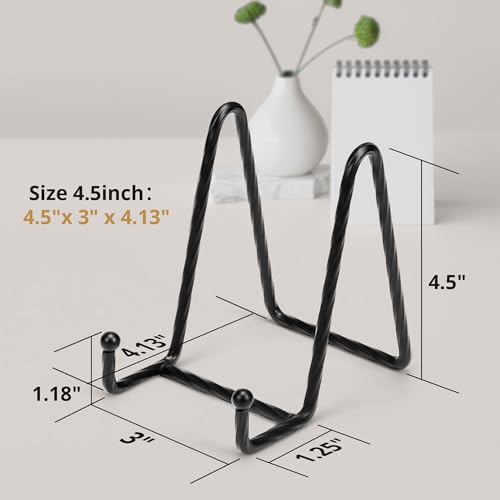 3 Pack 4.5inch YCLYC Picture Stands for Display, Black Metal Plate Stands for Display - Decorative Plate Stand, Plate Holder Display Stand, Picture Frame Stand - Plate Display Stands for Picture Stand - color: Black, size: 4.5 inch(3 pack)