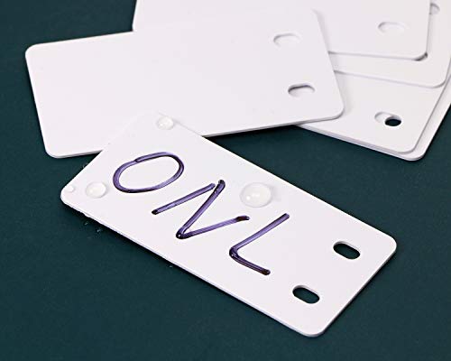 ONLYKXY 10 Pieces 30x60mm Plastic Hang Tags, Rectangle PVC Shipping Tags, Double Hole Cable Identification Labeling Tags