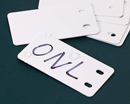 ONLYKXY 10 Pieces 30x60mm Plastic Hang Tags, Rectangle PVC Shipping Tags, Double Hole Cable Identification Labeling Tags