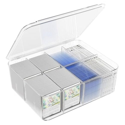 Transparent Trading Card Storage Box-Holds 2000+ Loose Cards-Plastic Card Deck Box for Baseball Cards/for Toploaders/for Graded Card/for MTG/for Magnetic Etc.