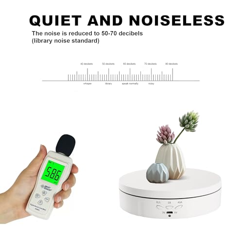 Rotating Display Stand 5.7'' Turntable Stand White Telecontroller Spinning Stand for Product Shows