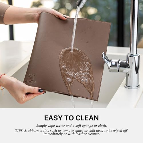 Baroyal Faux Leather Placemats Set of 6 Vinyl Washable Wipeable Table Mats for Kitchen Dining Table Heat Resistant Waterproof Modern Indoor/Outdoor Placemats Non-Slip Easy Clean Place Mats (Chocolat) - color: B-chocolat
