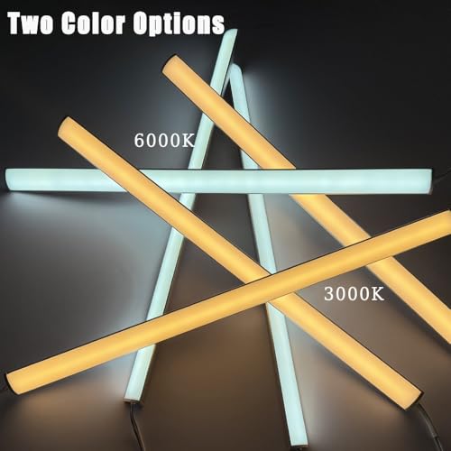 12" V-Shape Diffused LED Light Bars Kit,Aluminum Channel Lights with Touch Sensor for Under Cabinet,Gun Safe,Closet,Under Counter,Book Shelf,Display Showcase,3000K Warm White,6 Pack - color: 3000K Warm White, size: 6Pcak x 12IN with Wired Control