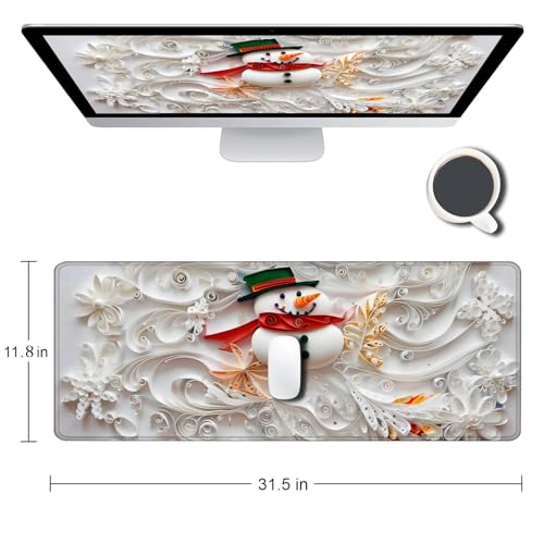 Large Gaming Mouse pad,Christmas Anti Slip Rubber Base Mouse pad, Suitable for Computer, Laptop, Office Desk Accessories - color: Christmas